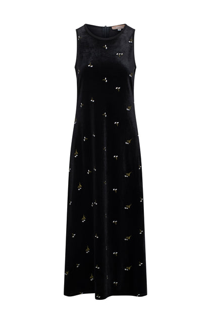 Embroidered Velour Maxi Jumper
