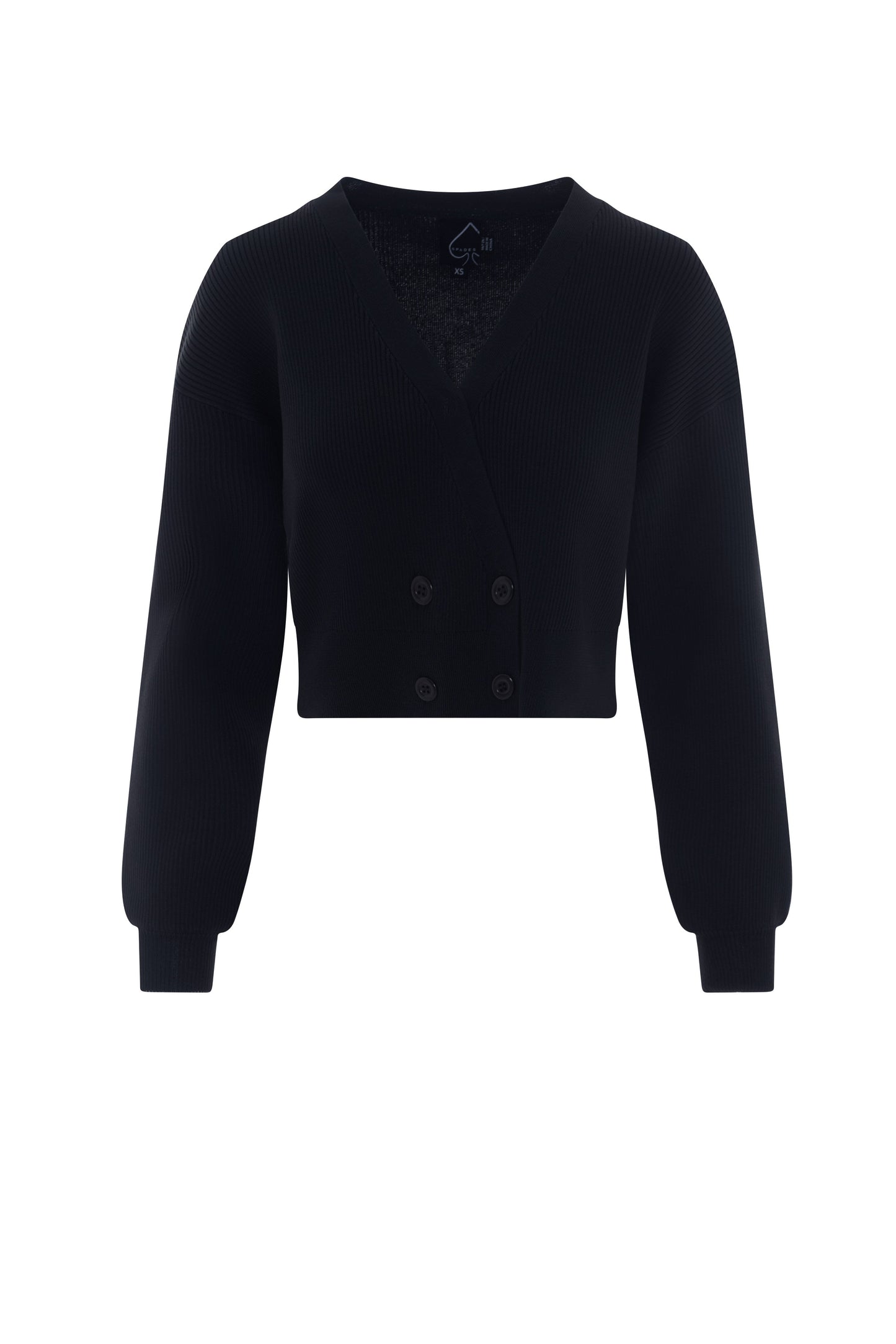 Double Breasted Cropped Knit Cardigan