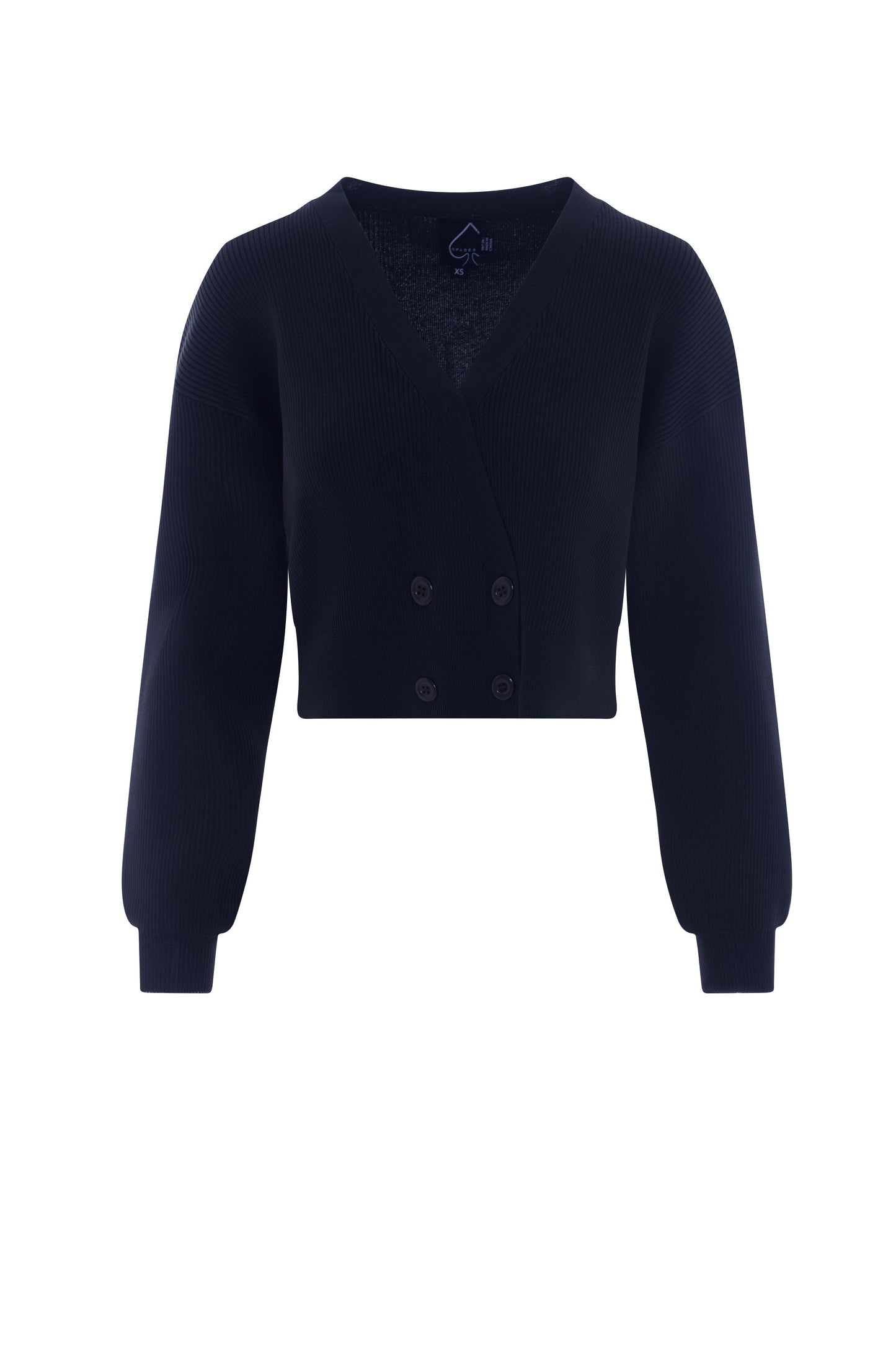 Double Breasted Cropped Knit Cardigan