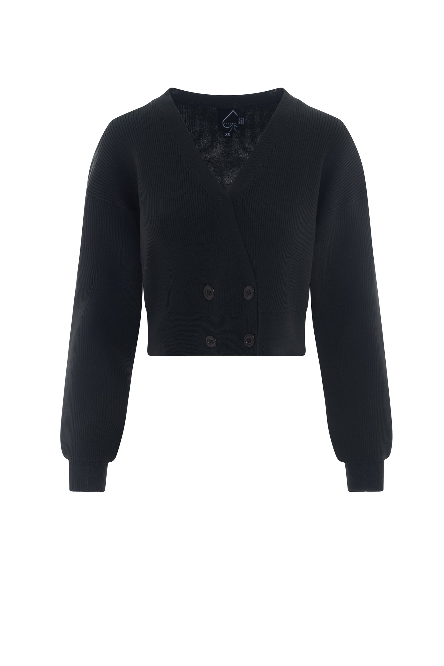 Double Breasted Cropped Knit Cardigan
