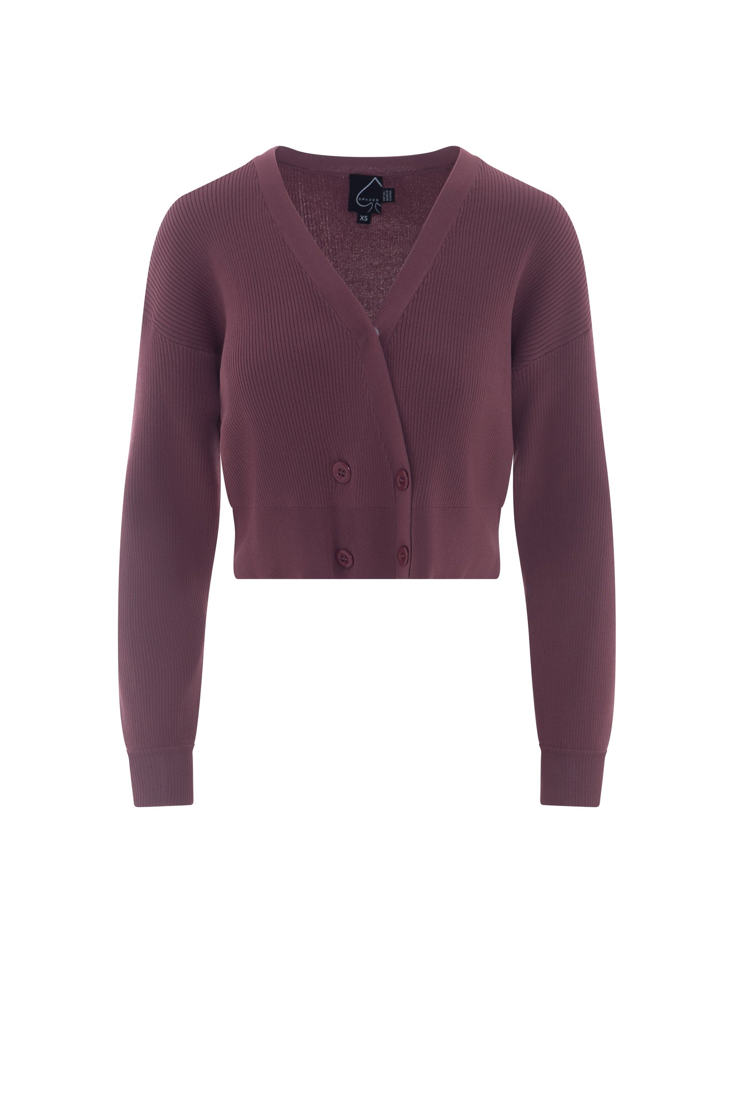 Double Breasted Cropped Knit Cardigan