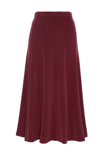 Ribbed Paneled Midi Skirt