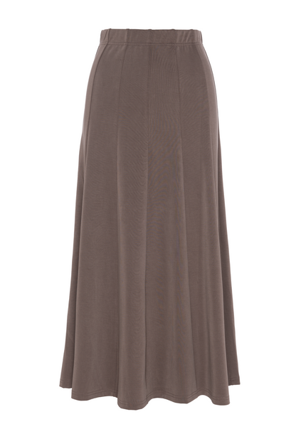 Ribbed Paneled Midi Skirt