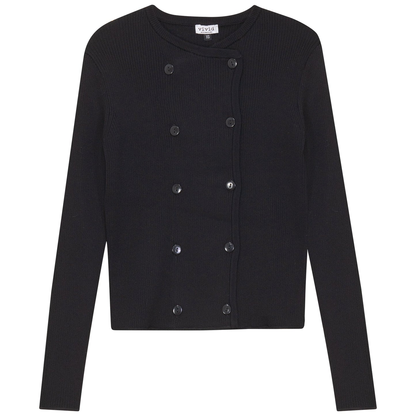 Double Breasted Cropped Knit Cardigan