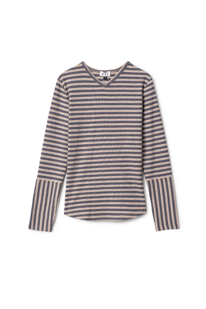 Stripped Vneck Top