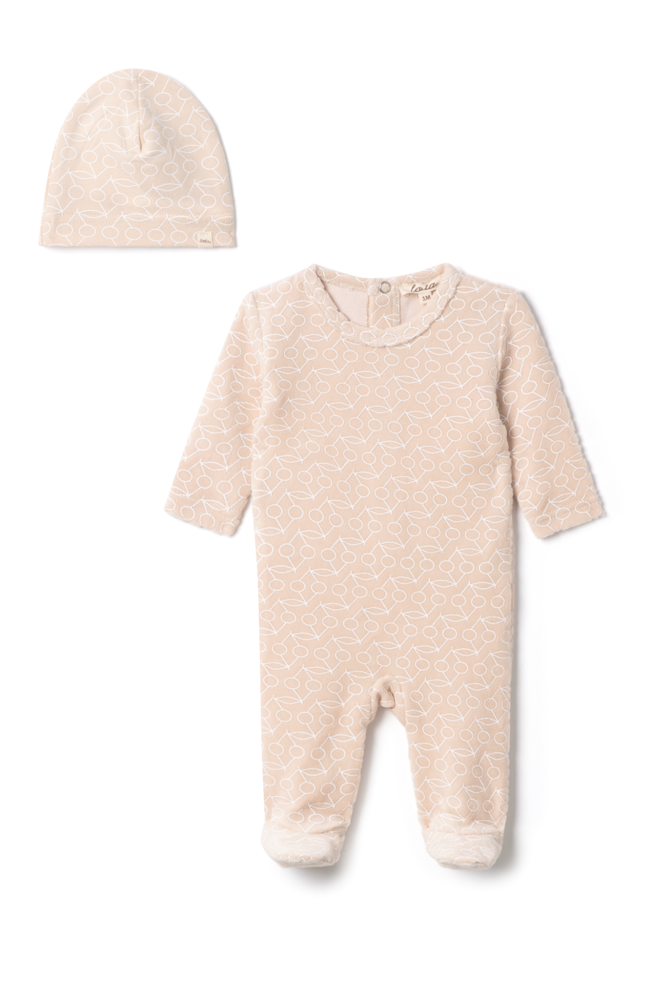 Cherry Print Velour Onesie