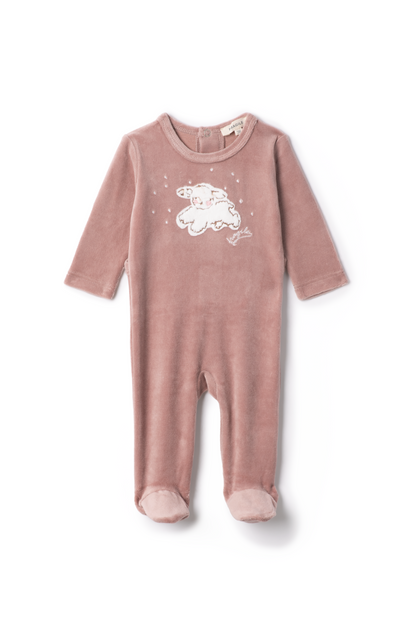 Sheep Print Velour Onesie