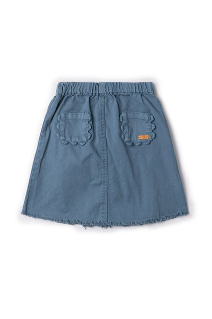 Denim Scallop Skirt