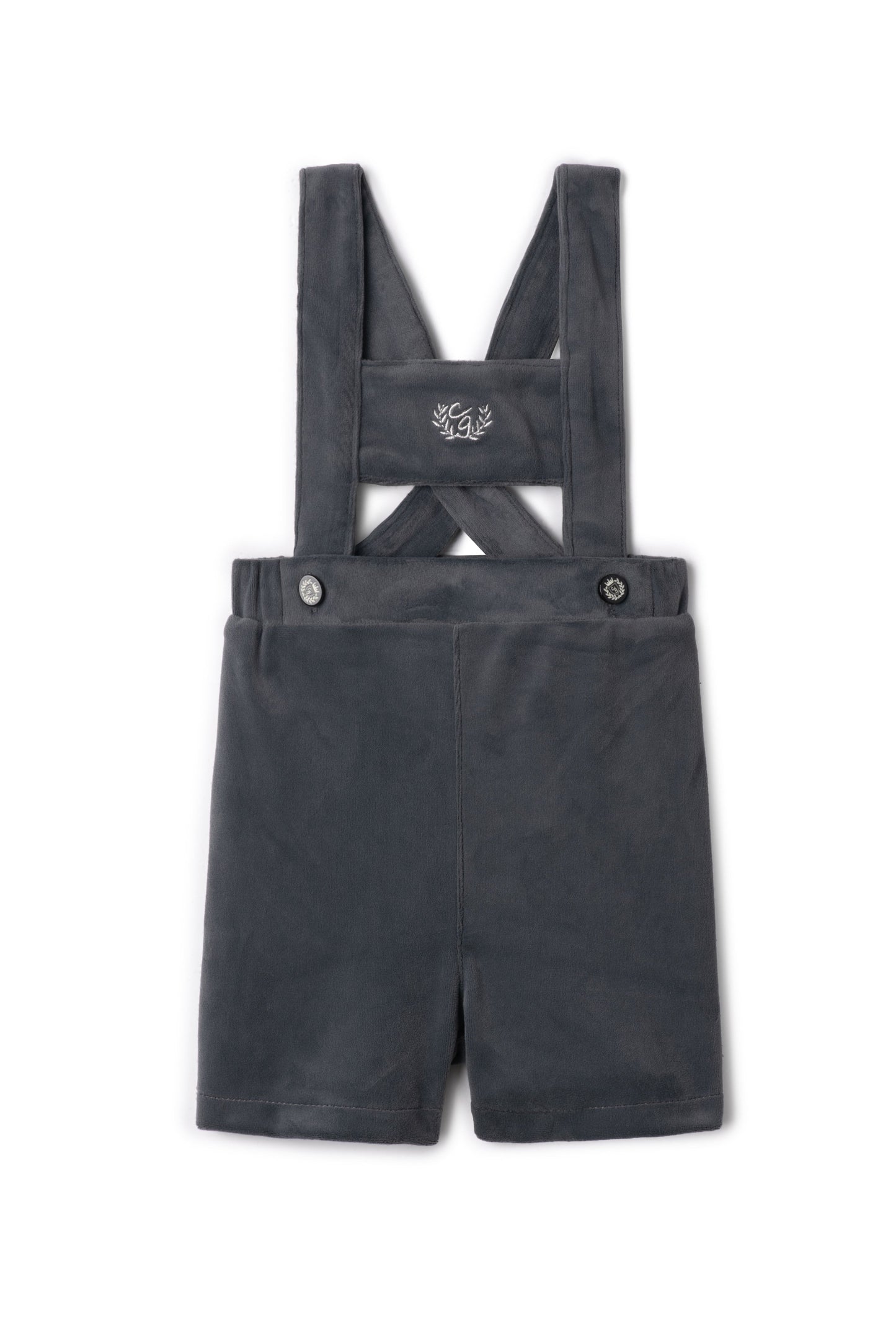 Crest Embroidery Shorts Overall