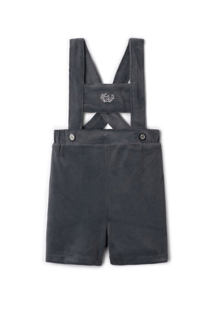 Crest Embroidery Shorts Overall