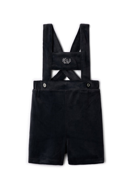 Crest Embroidery Shorts Overall