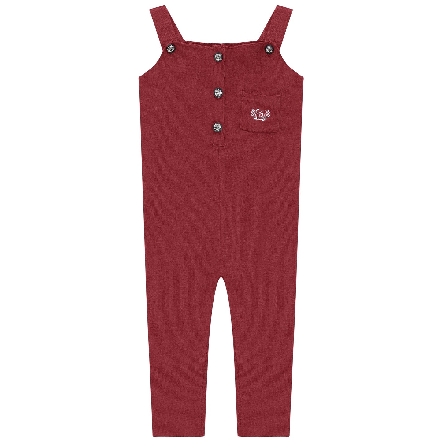 Crest Embroidery Knit Overall