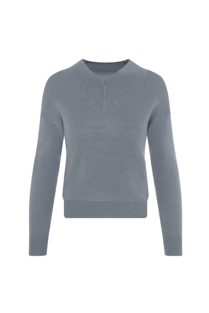 Drop Shoulder V Neck Sweater