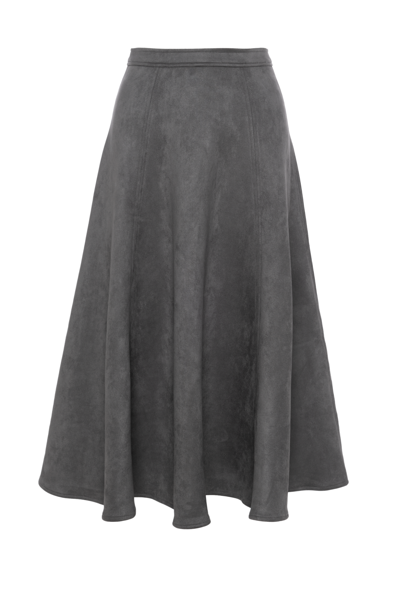 Suede Midi Panel Skirt