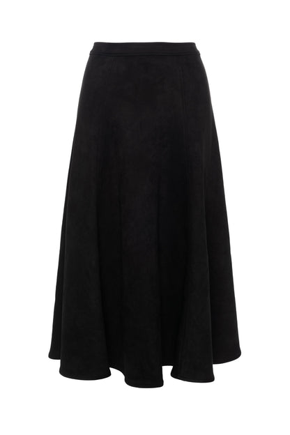 Suede Midi Panel Skirt