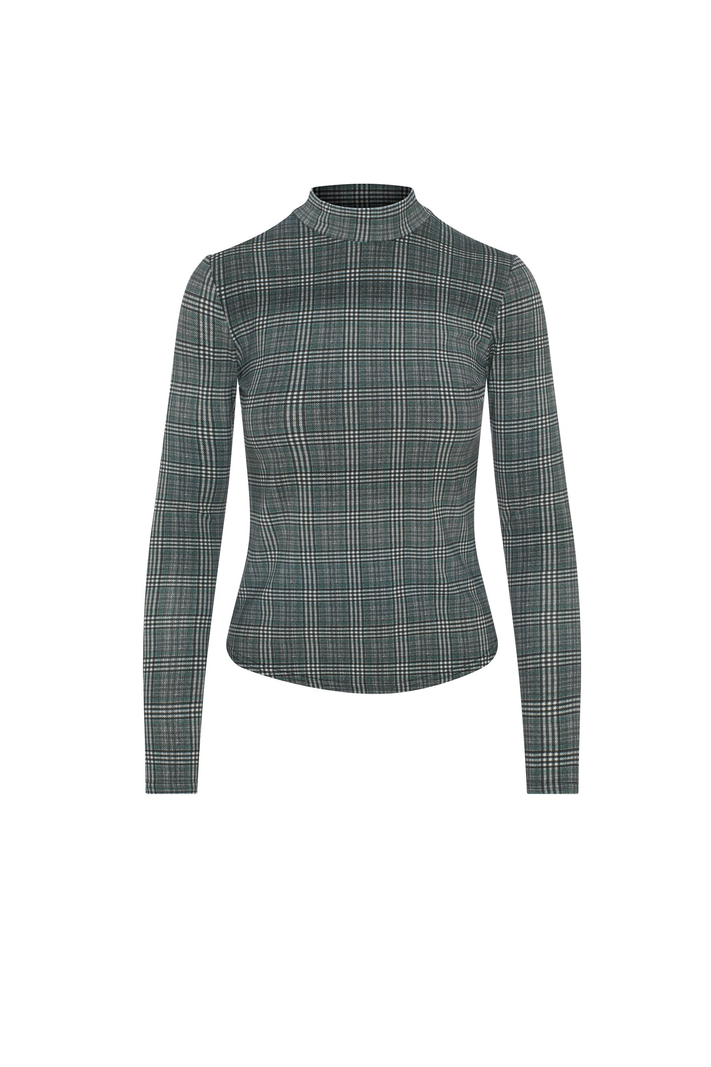 Plaid Mock Neck Top