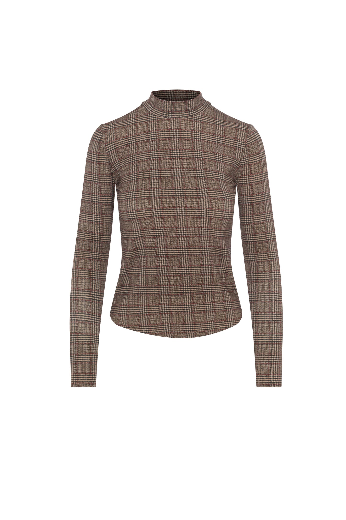 Plaid Mock Neck Top
