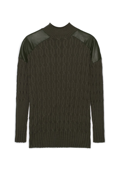 Maternity Dolman Leather Combo Sweater