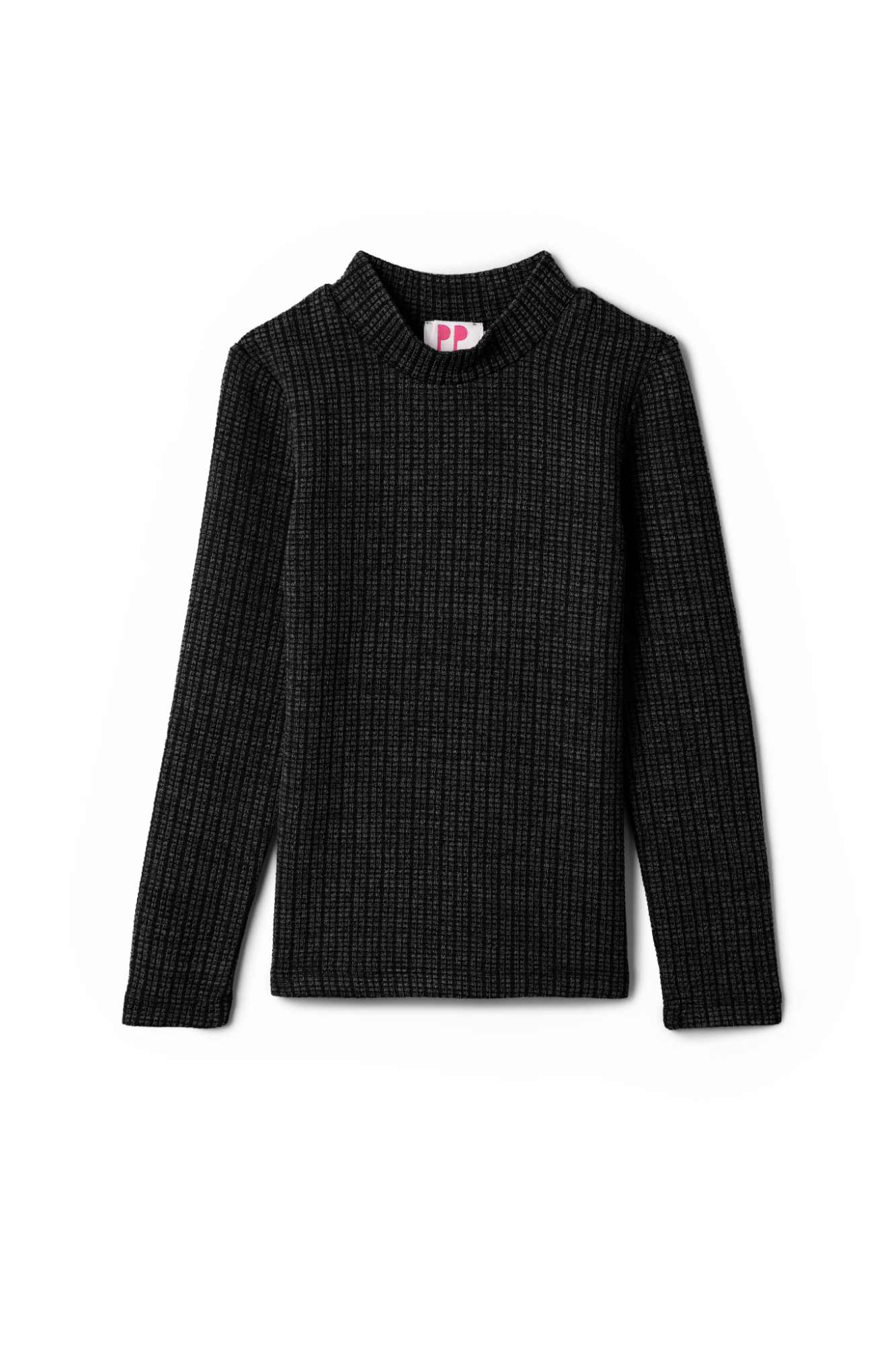 Washed Waffle Mock Neck