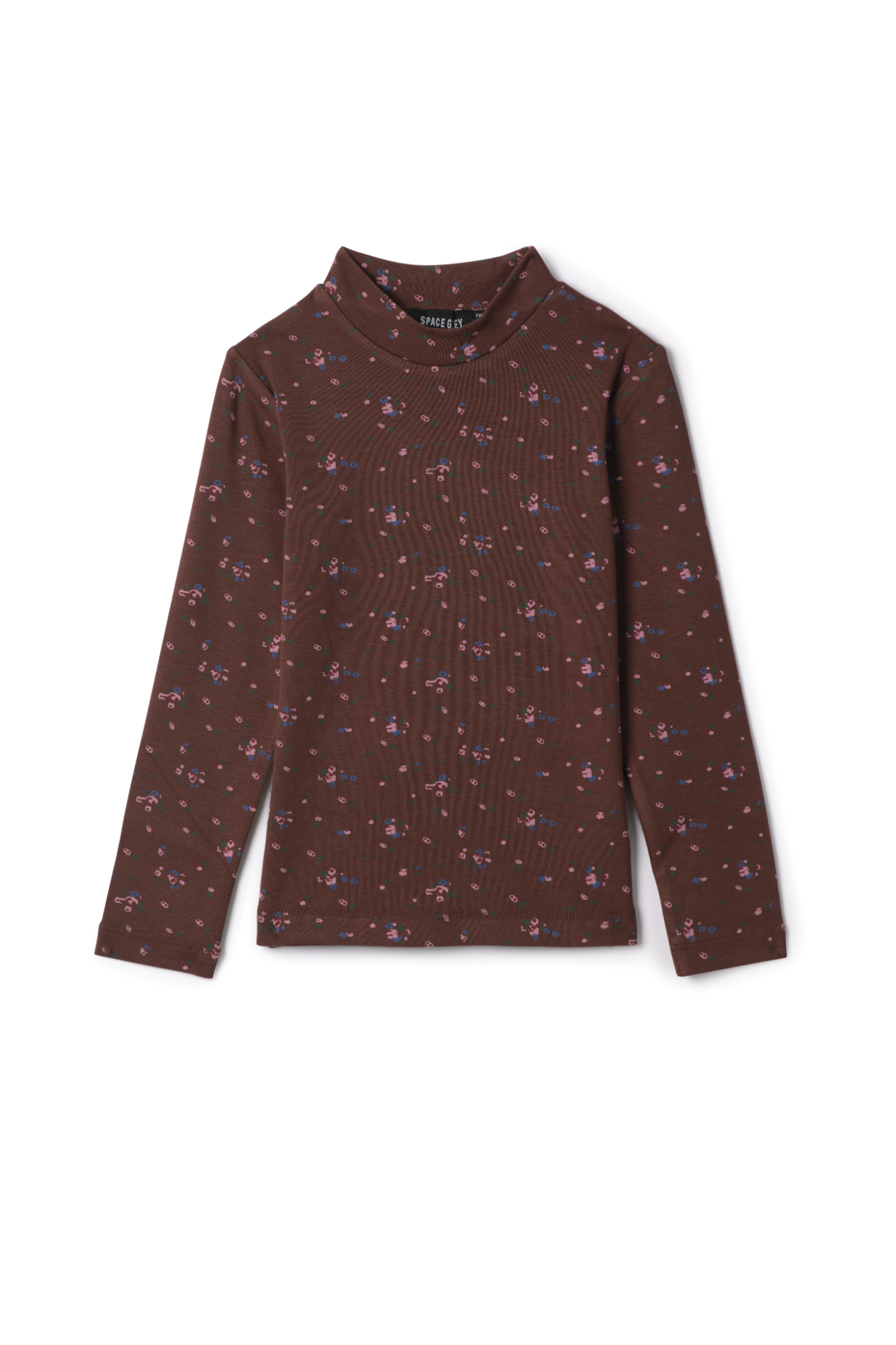 Floral Printed Mock Neck