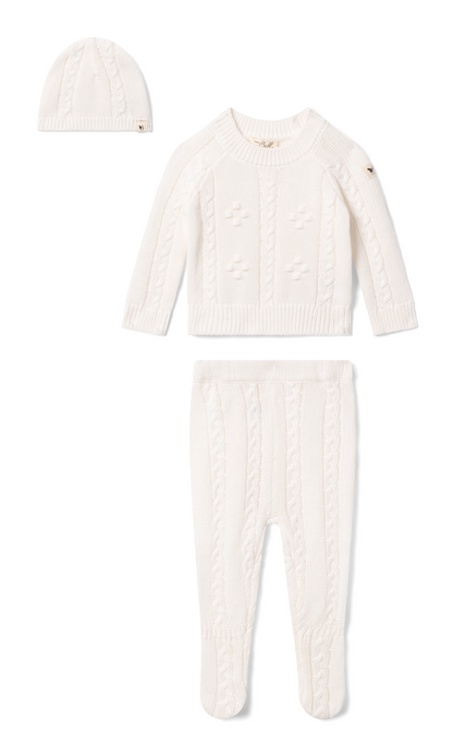 Braided Pointelle Knit Set