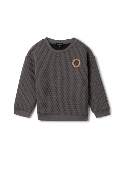 Quilted Smiley Love Sweatshirt