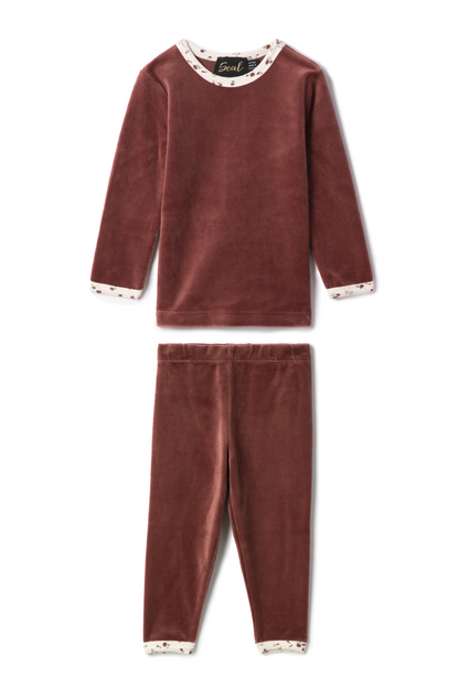 Velour Floral Print 2Pc Set