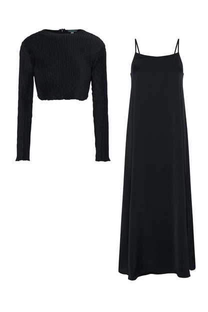 Slip Dress with Cropped Top