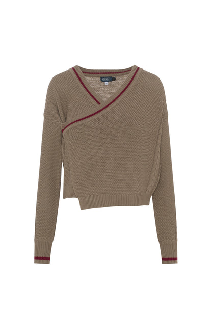 Contrast Wrap Knit Cardigan