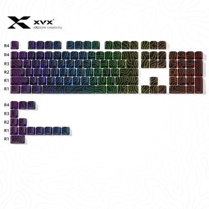 XVX IMD Topographic New Version Pattern Shine-Through OEM Profile Keycap Set
