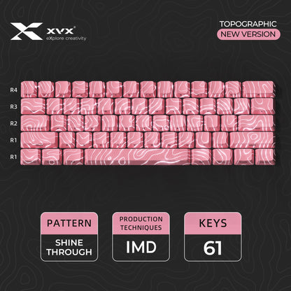 XVX IMD Topographic New Version Pattern Shine-Through OEM Profile Keycap Set