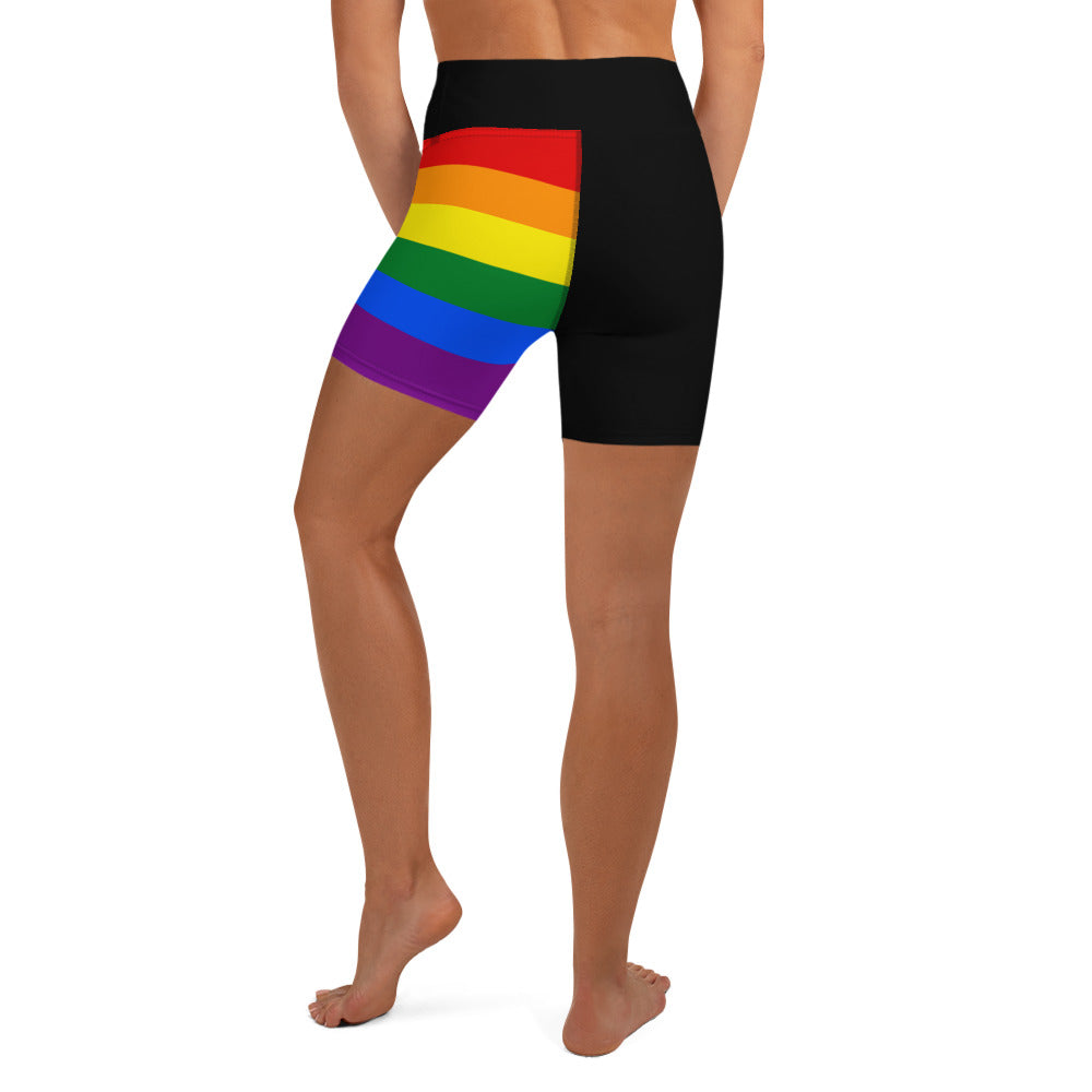 LGBT Flag Yoga Shorts