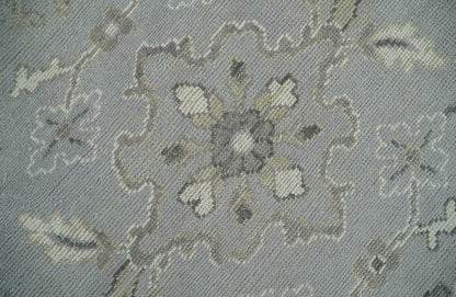 Antique Style Silver And Beige Modern Oushak wool Area Rug