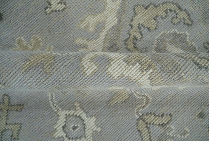 Antique Style Silver And Beige Modern Oushak wool Area Rug