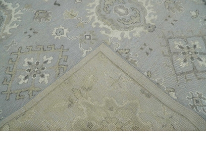 Antique Style Silver And Beige Modern Oushak wool Area Rug