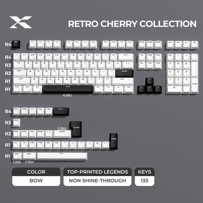 XVX Retro Cherry Series Color Matching Double-Shot PBT Keycap Set