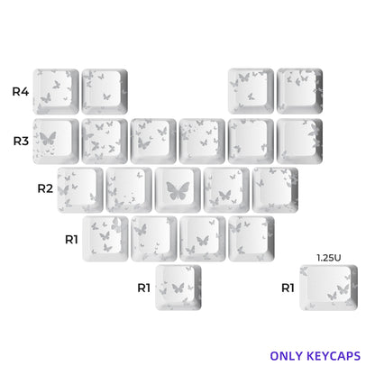 XVX IMD FlutterBloom Heart Layout 21-Key Artisan Keycap Set