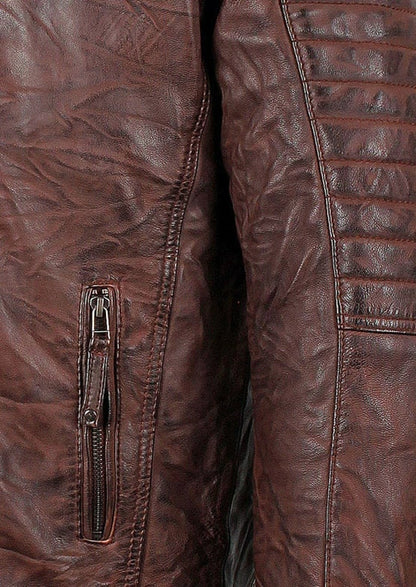 Handmade Men's Salavat Wrinkled Brown Leather Jacket