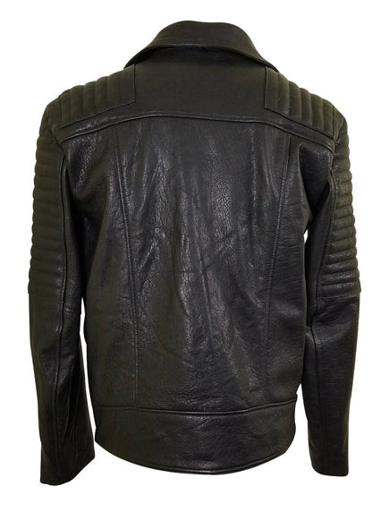 Handmade Bubble Textured Biker Style Leather Jacket