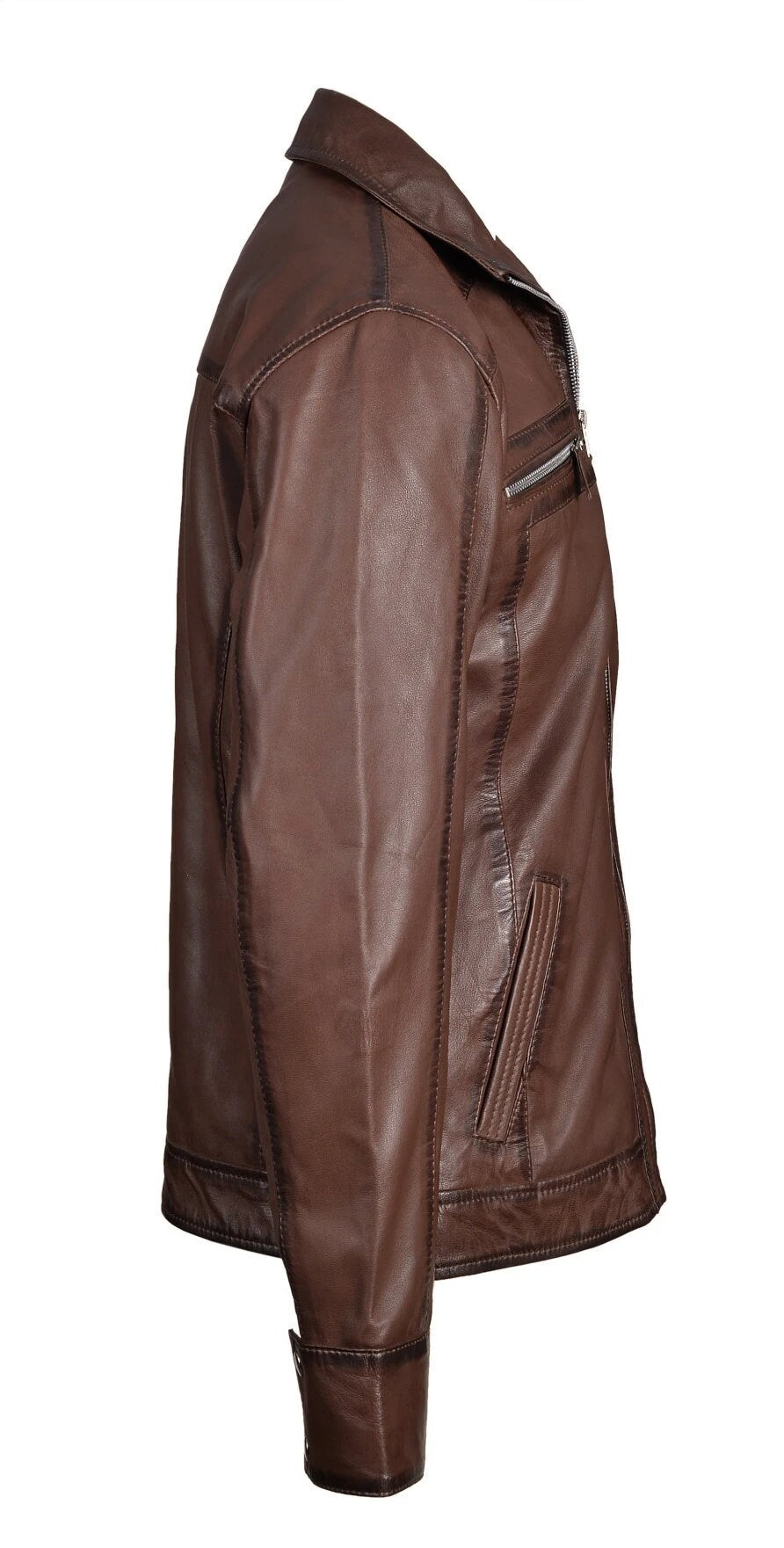 Handmade Thatchers Premium Hand Waxed Brown Leather Jacket