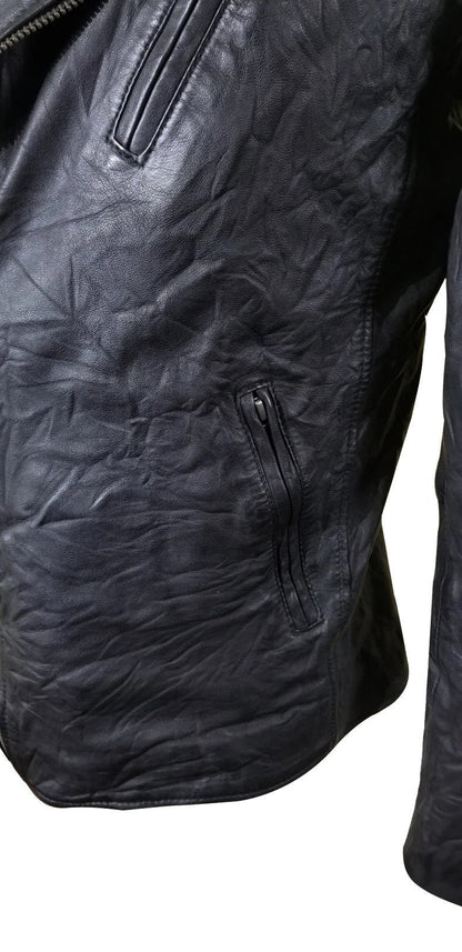 Handmade New Wrinkled Texture Leather Jacket