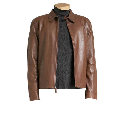 Handmade Pierre Brown Leather Jacket