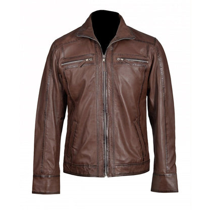 Handmade Thatchers Premium Hand Waxed Brown Leather Jacket