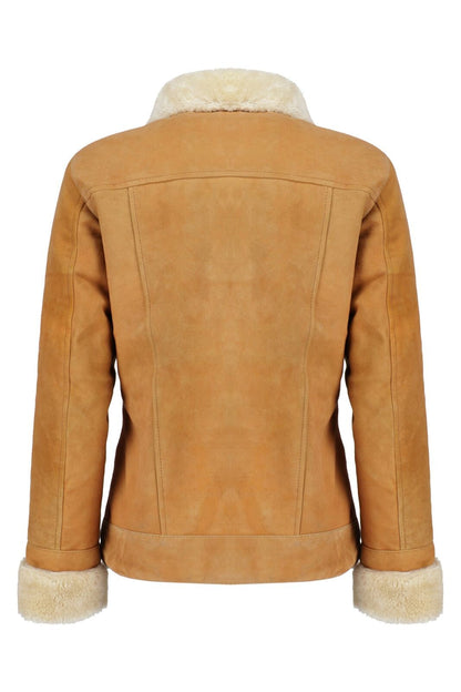 Handmade Brown Suede Bomber Fur Leather Jacket