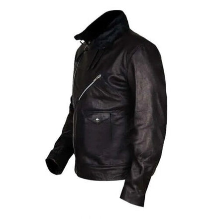 Handmade 24 Legacy Ashley Thomas (Isaac Carter) Fur Collar Leather Jacket