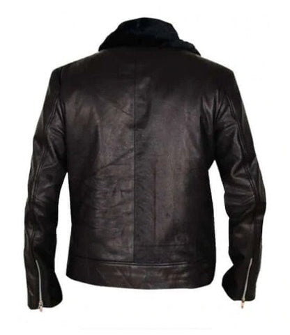 Handmade 24 Legacy Ashley Thomas (Isaac Carter) Fur Collar Leather Jacket