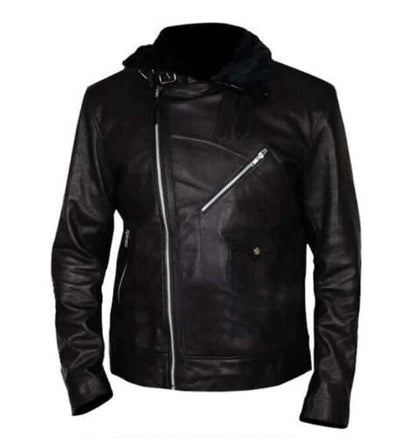 Handmade 24 Legacy Ashley Thomas (Isaac Carter) Fur Collar Leather Jacket