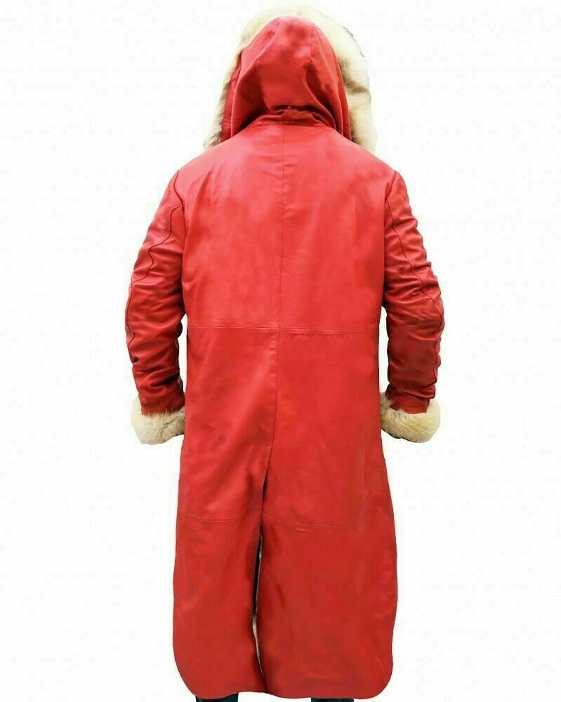 Handmade  Santa Claus Leather Trench Coat Christmas Chronicles Kurt Russell Santa Clause Long Trench Coat Cosplay Coat