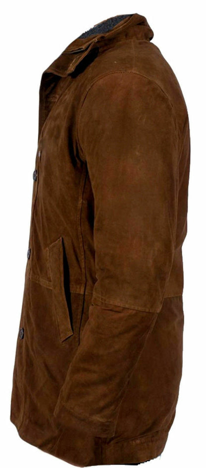 Handmade Longmire Walt Mysteries Robert Sheriff Brown Suede Leather Jacket