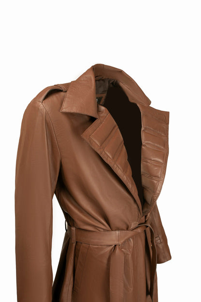 Gambit X-97 Trench Long Leather Trench Overcoat Coat Cosplay Costume Handcrafted by Ox and Bulls